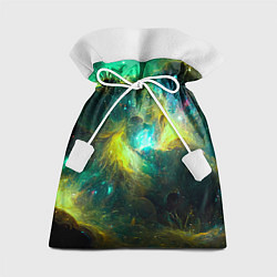 Мешок для подарков Небула в космосе в зеленых тонах - нейронная сеть, цвет: 3D-принт