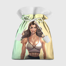 Мешок для подарков Fitness girl sport, цвет: 3D-принт