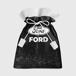 Мешок для подарков Ford с потертостями на темном фоне, цвет: 3D-принт