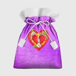 Мешок для подарков Цветы от сердца, цвет: 3D-принт
