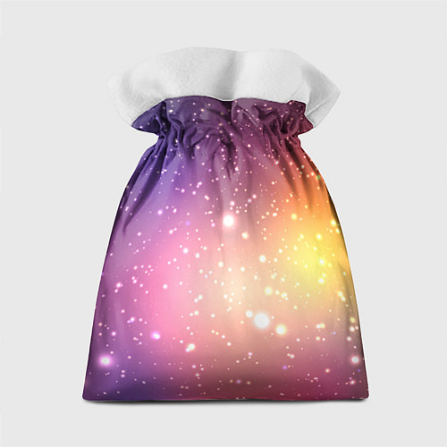Подарочный мешок Желто фиолетовое свечение и звезды / 3D-принт – фото 2