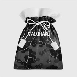 Мешок для подарков Valorant glitch на темном фоне: символ сверху, цвет: 3D-принт