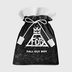 Мешок для подарков Fall Out Boy с потертостями на темном фоне, цвет: 3D-принт