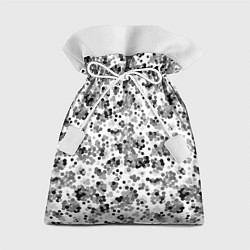 Мешок для подарков Черно серый кофетти на белом фоне, цвет: 3D-принт