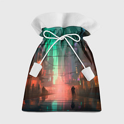 Мешок для подарков Кибер город будущего, цвет: 3D-принт