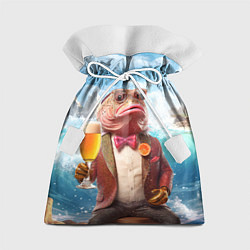 Мешок для подарков Мистер карп с пивом, цвет: 3D-принт