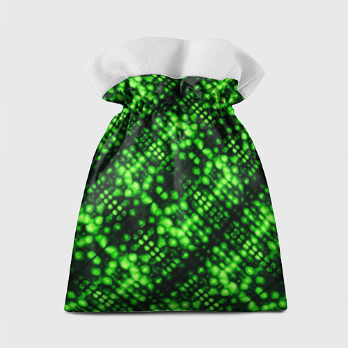 Подарочный мешок Зеленые точечные ромбы / 3D-принт – фото 2