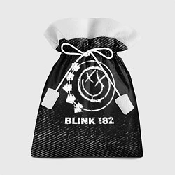 Мешок для подарков Blink 182 с потертостями на темном фоне, цвет: 3D-принт