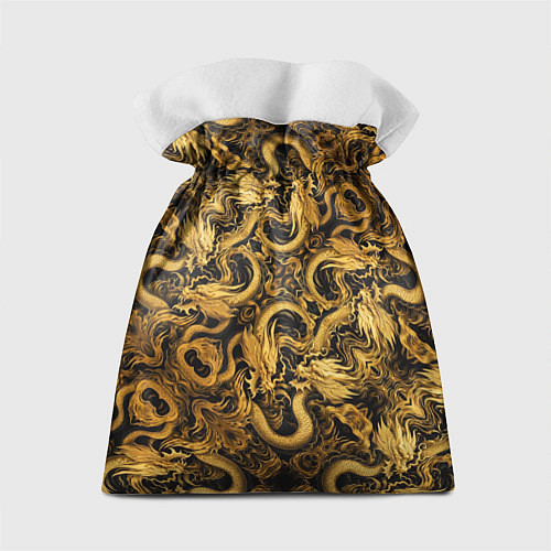 Подарочный мешок Золотые китайские драконы / 3D-принт – фото 2