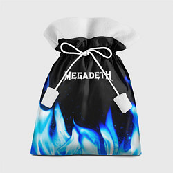 Мешок для подарков Megadeth blue fire, цвет: 3D-принт