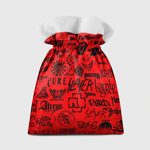 Подарочный мешок Лучшие рок группы на красном / 3D-принт – фото 2