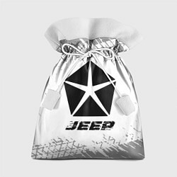 Мешок для подарков Jeep speed на светлом фоне со следами шин, цвет: 3D-принт