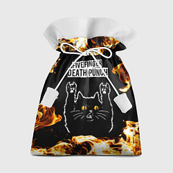 Мешок для подарков Five Finger Death Punch рок кот и огонь, цвет: 3D-принт