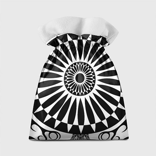Подарочный мешок Черно белый узор с радиусами / 3D-принт – фото 2