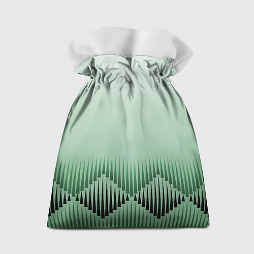 Подарочный мешок Зеленый градиент с ромбами / 3D-принт – фото 2