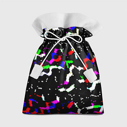 Мешок для подарков Цветные угловатые фигуры на черном, цвет: 3D-принт