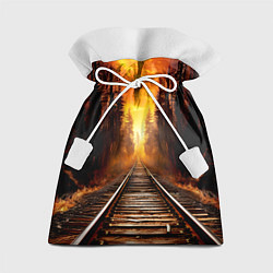 Мешок для подарков Железная дорога на закате, цвет: 3D-принт