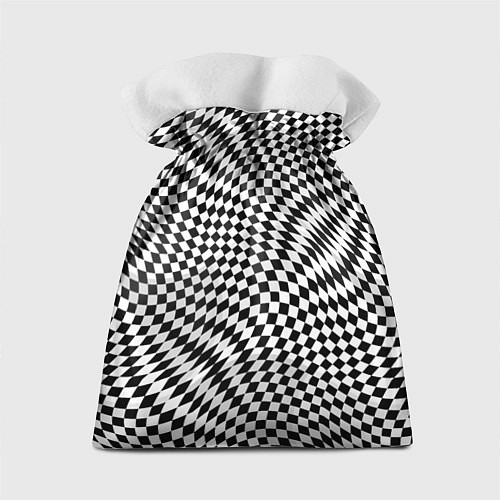 Подарочный мешок Черно-белая шахматная иллюзия / 3D-принт – фото 2