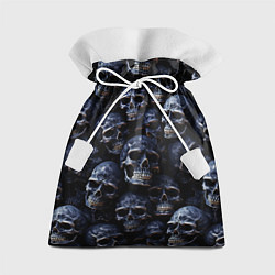 Мешок для подарков Черные металлические черепа, цвет: 3D-принт