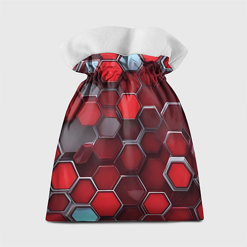Подарочный мешок Cyber hexagon red / 3D-принт – фото 2