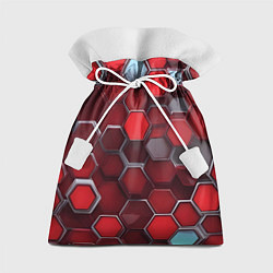 Мешок для подарков Cyber hexagon red, цвет: 3D-принт