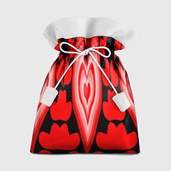 Мешок для подарков Сердечки с красными узорами, цвет: 3D-принт