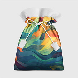 Мешок для подарков Красочная палитра в волнах, цвет: 3D-принт