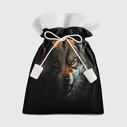 Мешок для подарков Оскал дикого волка, цвет: 3D-принт