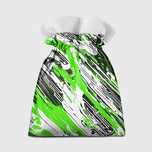 Подарочный мешок Спонтанные брызги зелёные / 3D-принт – фото 2