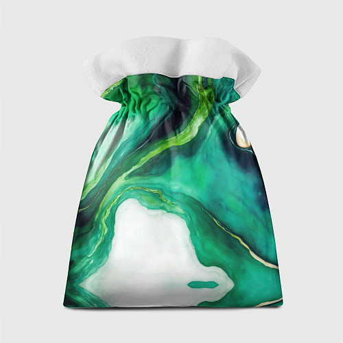 Подарочный мешок Жидкий изумруд в стиле арт / 3D-принт – фото 2