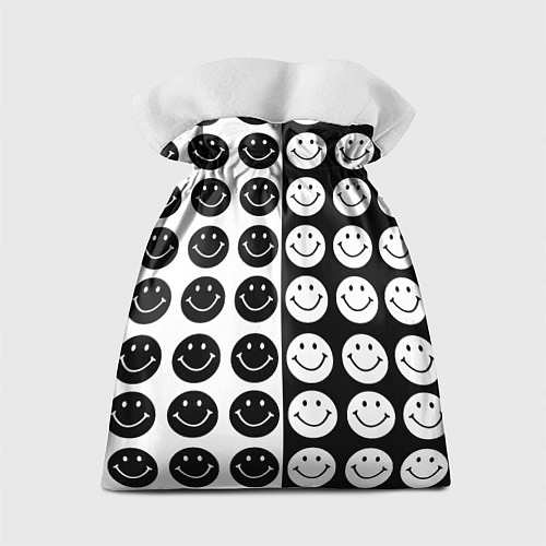 Подарочный мешок Smiley black and white / 3D-принт – фото 2