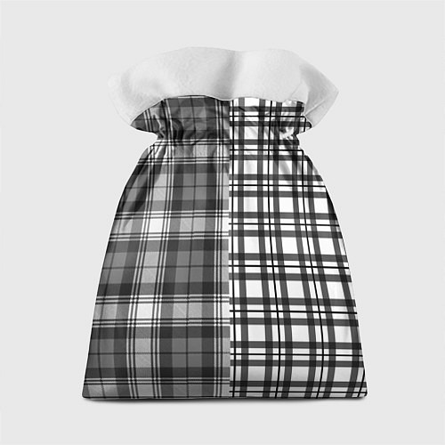 Подарочный мешок Черно-белый паттерн клетка / 3D-принт – фото 2
