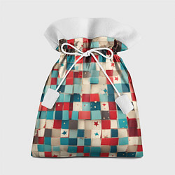 Мешок для подарков Ретро квадраты ванильные, цвет: 3D-принт