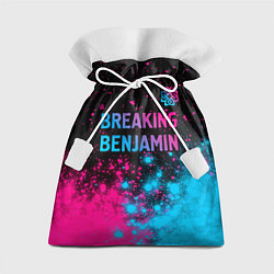 Мешок для подарков Breaking Benjamin - neon gradient: символ сверху, цвет: 3D-принт
