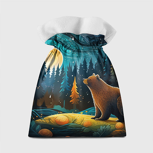 Подарочный мешок Хозяин тайги: медведь в лесу / 3D-принт – фото 2
