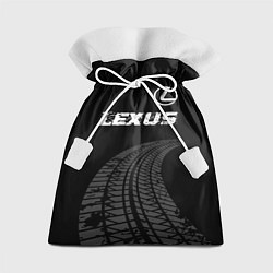 Подарочный мешок Lexus speed на темном фоне со следами шин: символ