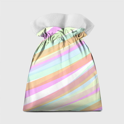 Подарочный мешок Бледные полосы розово-зелёный / 3D-принт – фото 2