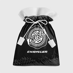 Мешок для подарков Chrysler speed на темном фоне со следами шин, цвет: 3D-принт