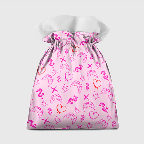 Подарочный мешок Паттерн - розовые граффити / 3D-принт – фото 2