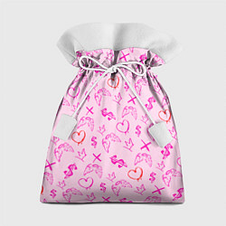 Мешок для подарков Паттерн - розовые граффити, цвет: 3D-принт