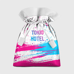 Мешок для подарков Tokio Hotel neon gradient style посередине, цвет: 3D-принт