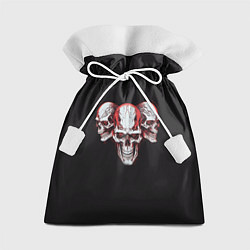 Мешок для подарков Три красные черепа, цвет: 3D-принт