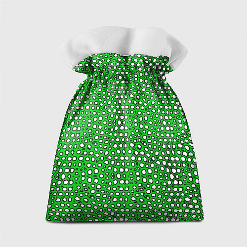Подарочный мешок Белые пузырьки на зелёном фоне / 3D-принт – фото 2