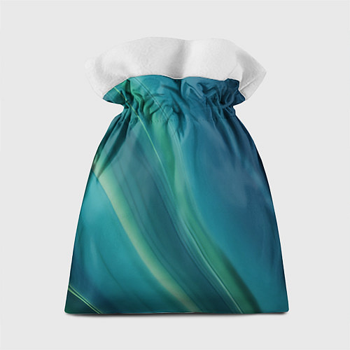 Подарочный мешок Сине-зелёная жидкая текстура - нейросеть / 3D-принт – фото 2