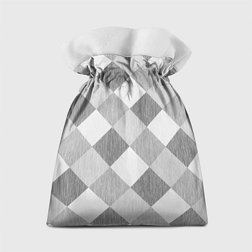 Подарочный мешок Серый плед геометрический узор с текстурой / 3D-принт – фото 2