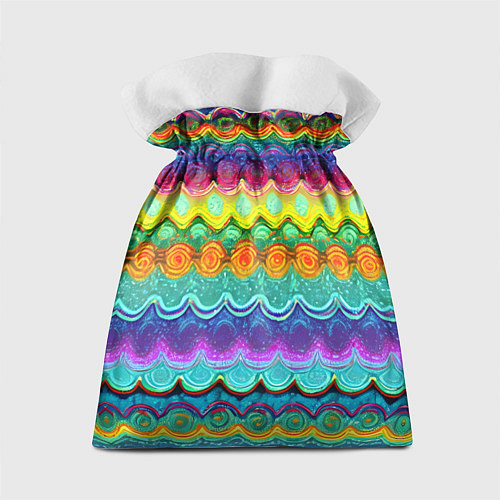 Подарочный мешок Разноцветные волнистые узоры / 3D-принт – фото 2