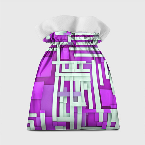 Подарочный мешок Полосы на фиолетовом фоне / 3D-принт – фото 2