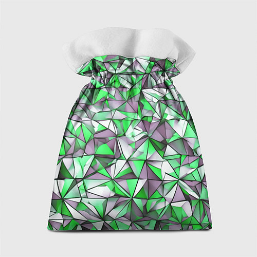 Подарочный мешок Маленькие зелёные треугольники / 3D-принт – фото 2