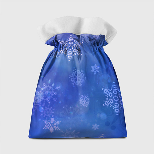 Подарочный мешок Декоративные снежинки на фиолетовом / 3D-принт – фото 2