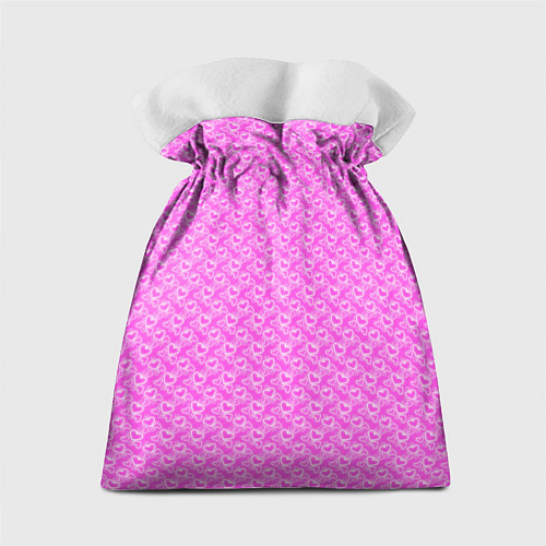 Подарочный мешок Маленькие сердечки паттерн розовый / 3D-принт – фото 2